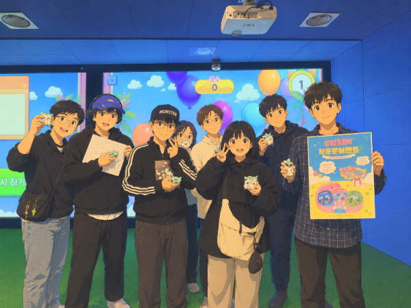 풍선 배경 속 아홉 명의 단체사진.png
